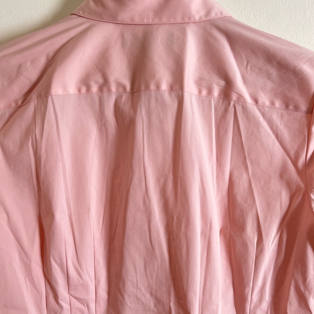 Lafayette 148 Designer Women Button Up Shirt sz 6 Peach Pleated Business Casual - Picture 15 of 16